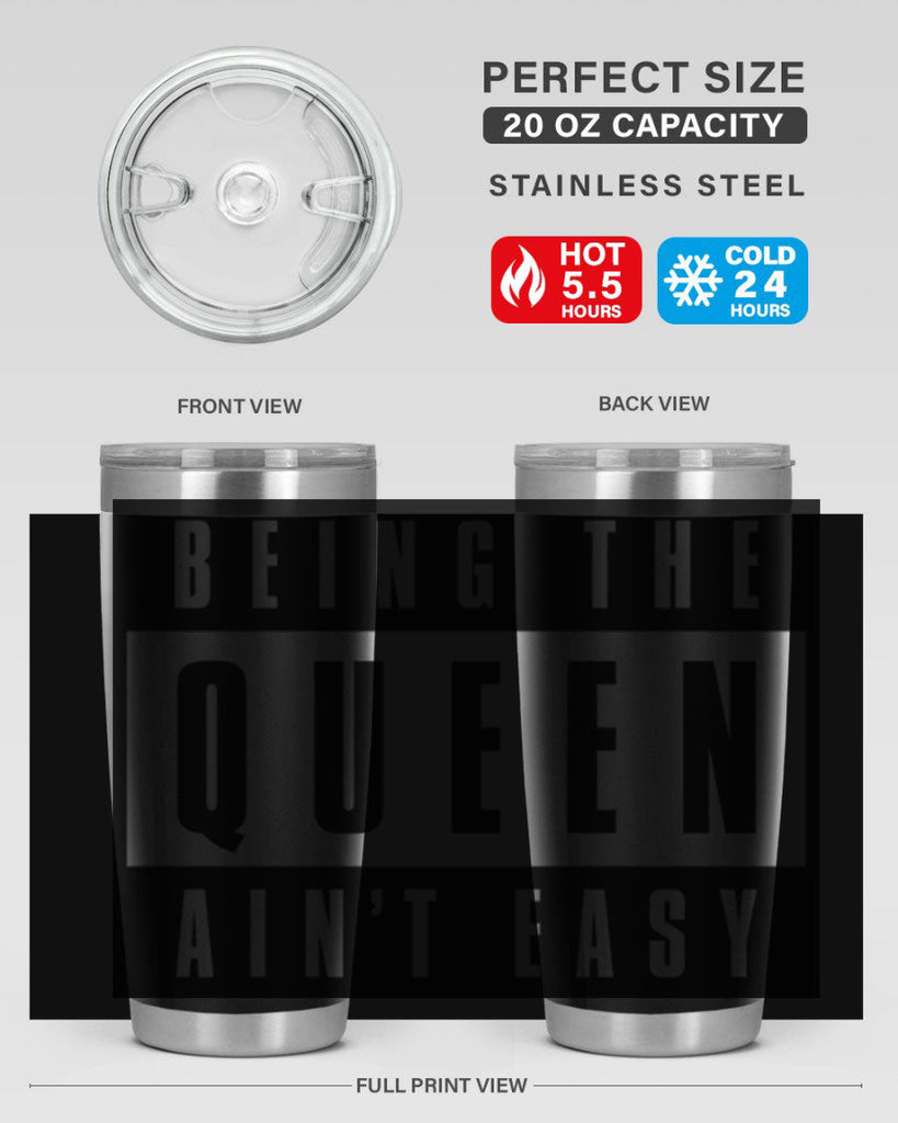 being the queen aint easy 258#- black words phrases- Cotton Tank