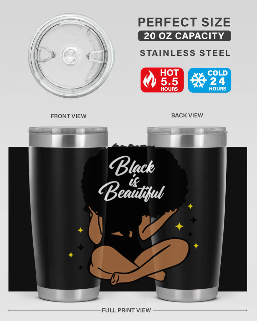 black is beautiful 14#- women-girls- Tumbler
