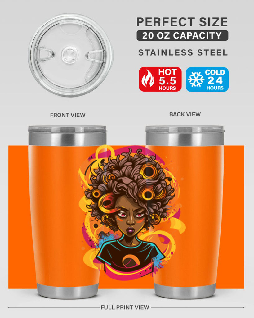 Sparkling Black Girl Design 6#- women-girls- Tumbler
