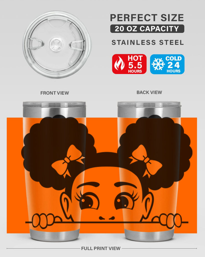 afro puffs girl peekaboo 80#- women-girls- Tumbler