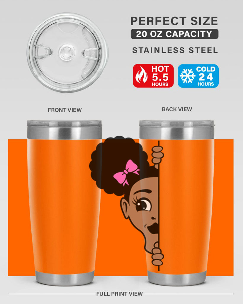 afro puffs girl peekaboo 83#- women-girls- Tumbler