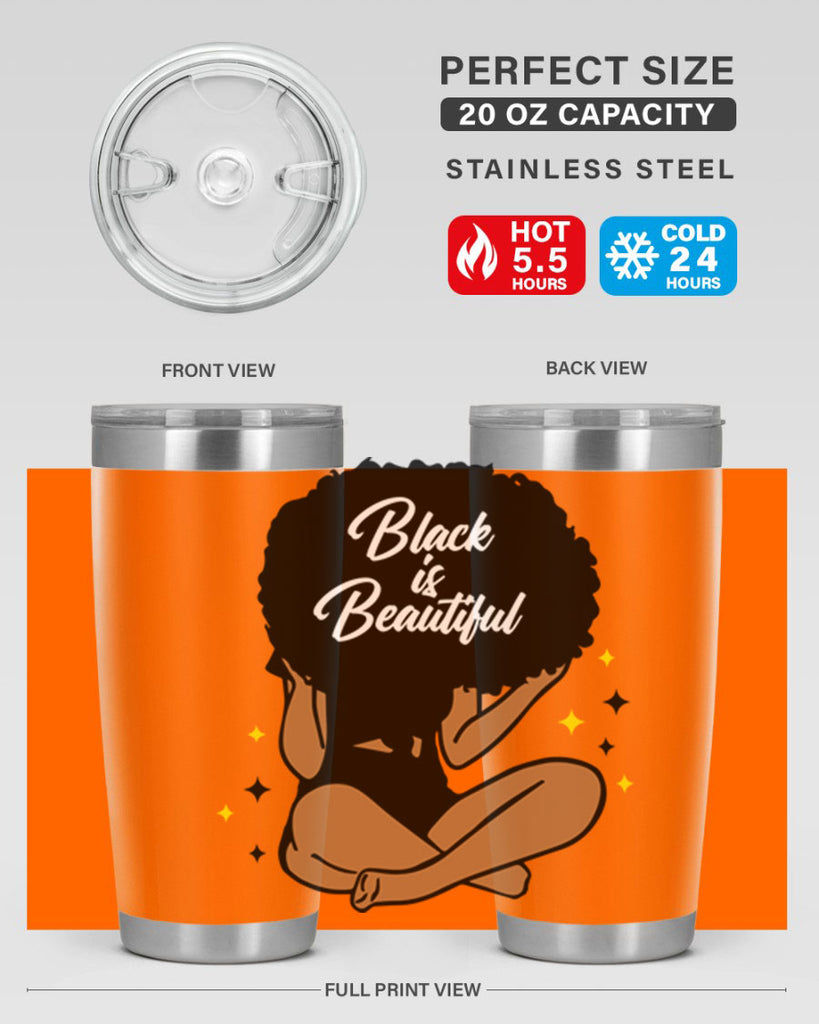 black is beautiful 14#- women-girls- Tumbler
