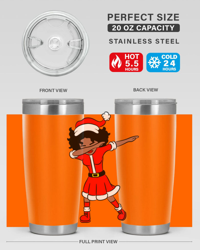 dabbing santa claus afro girl 50#- women-girls- Tumbler