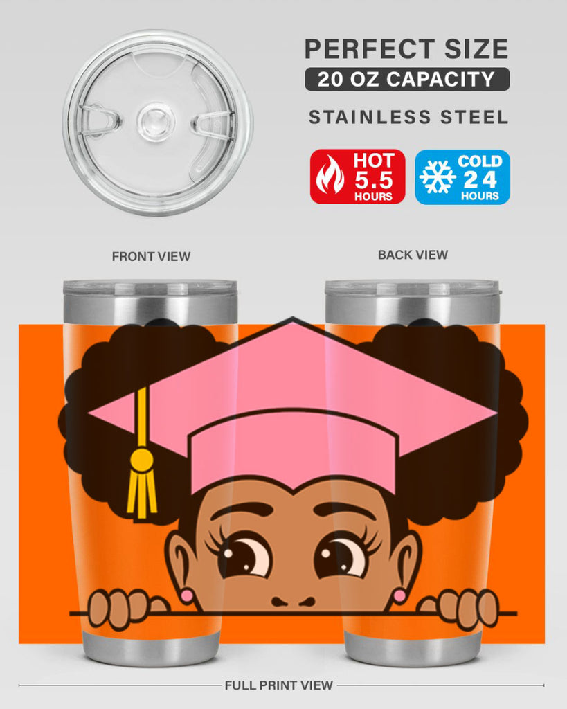 peekaboo afro puffs grad girl 23#- women-girls- Tumbler