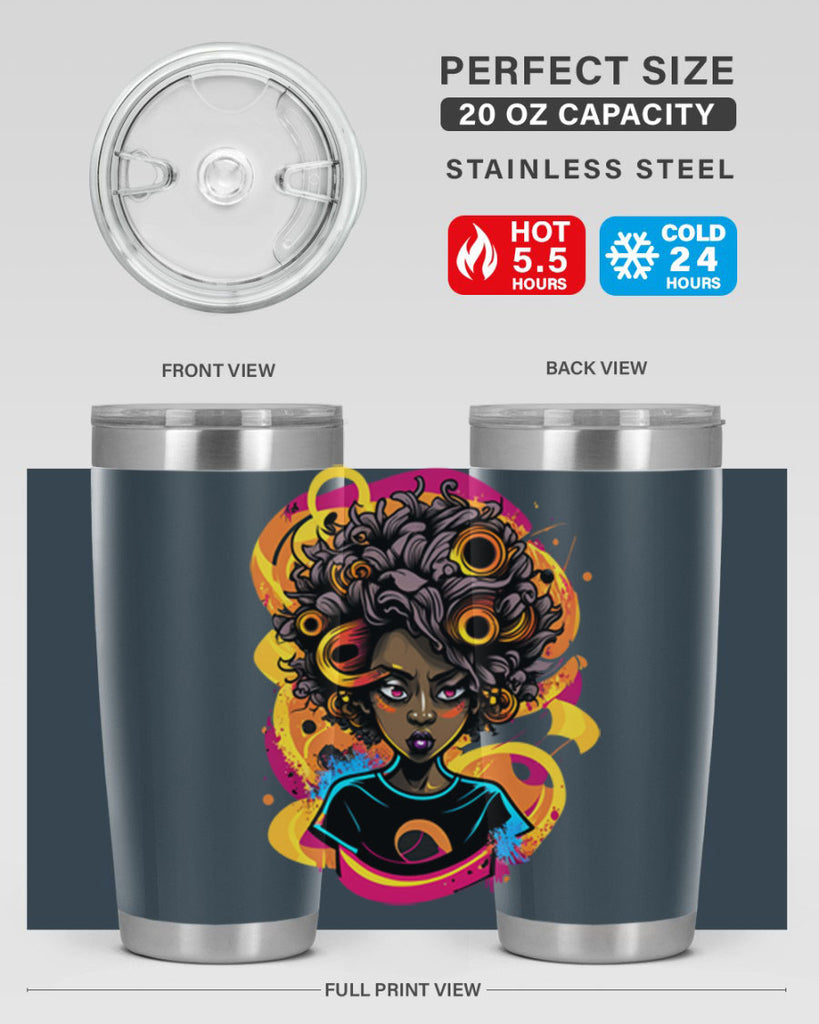 Sparkling Black Girl Design 6#- women-girls- Tumbler