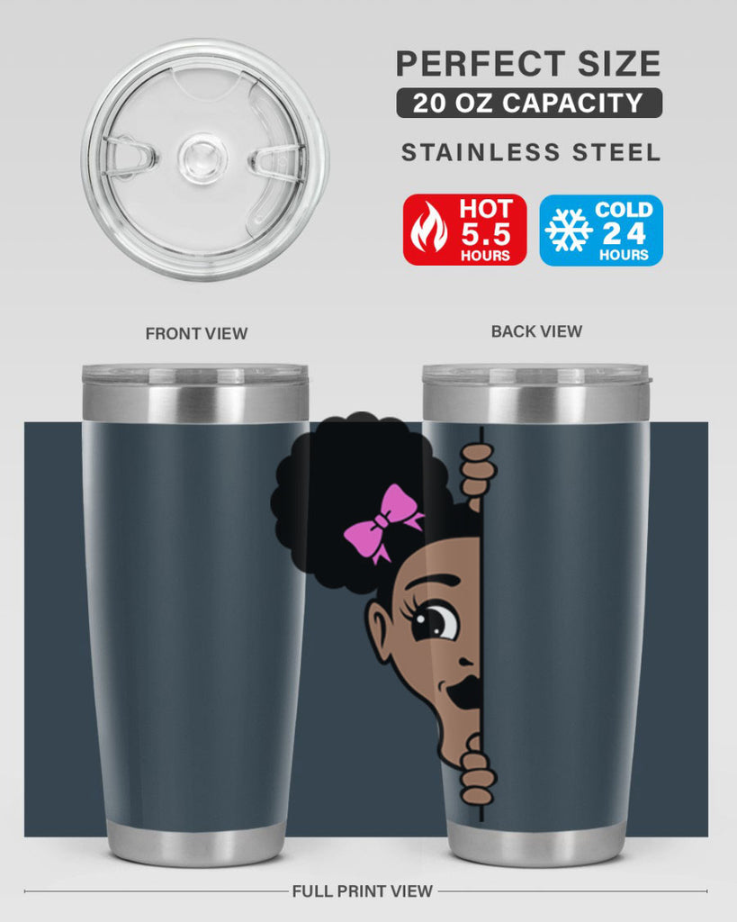 afro puffs girl peekaboo 83#- women-girls- Tumbler