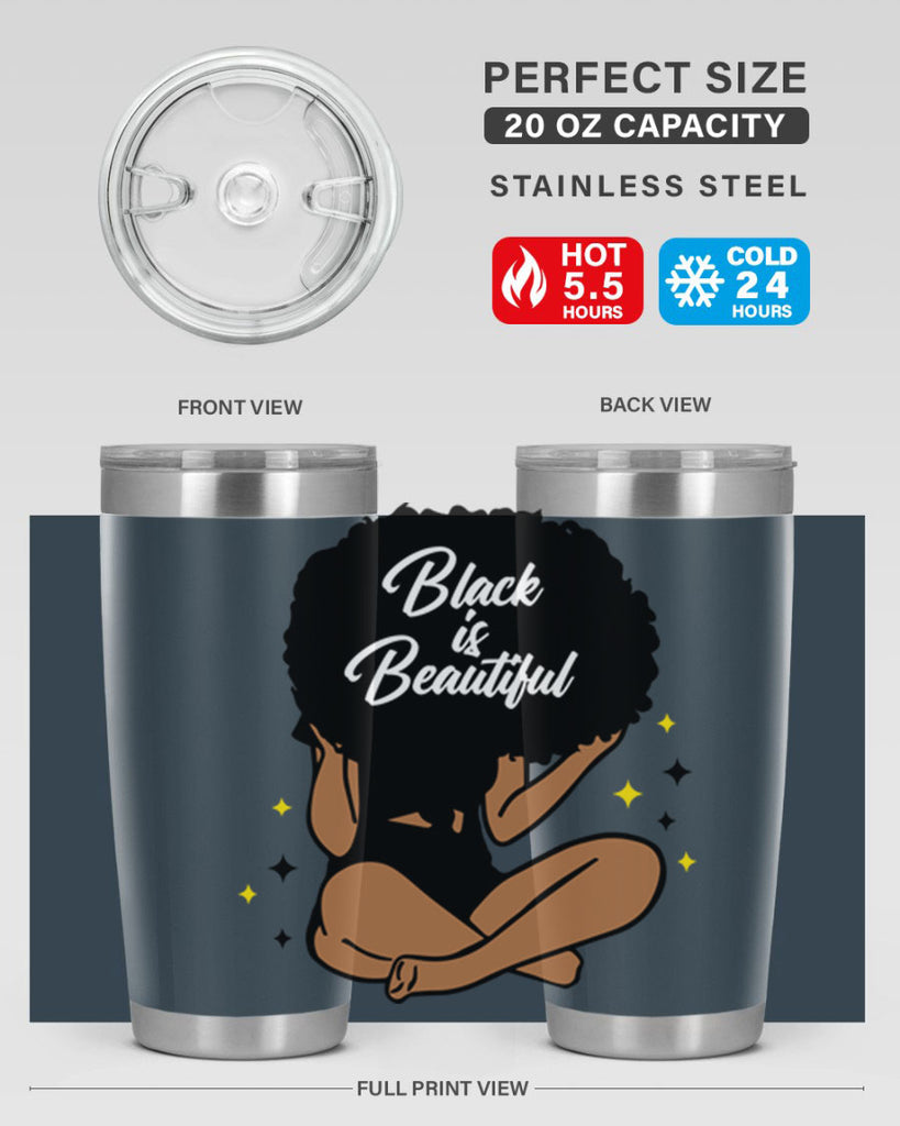 black is beautiful 14#- women-girls- Tumbler