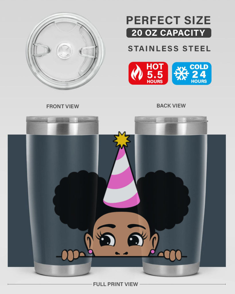 peekaboo afro puffs birthday girl 24#- women-girls- Tumbler