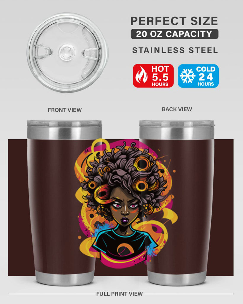 Sparkling Black Girl Design 6#- women-girls- Tumbler