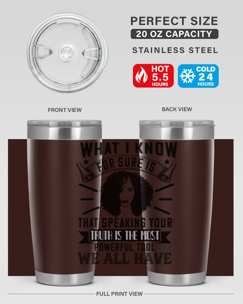 What I know for sure is that speaking your truth is the most powerful tool we all have Style 13#- afro- Tumbler
