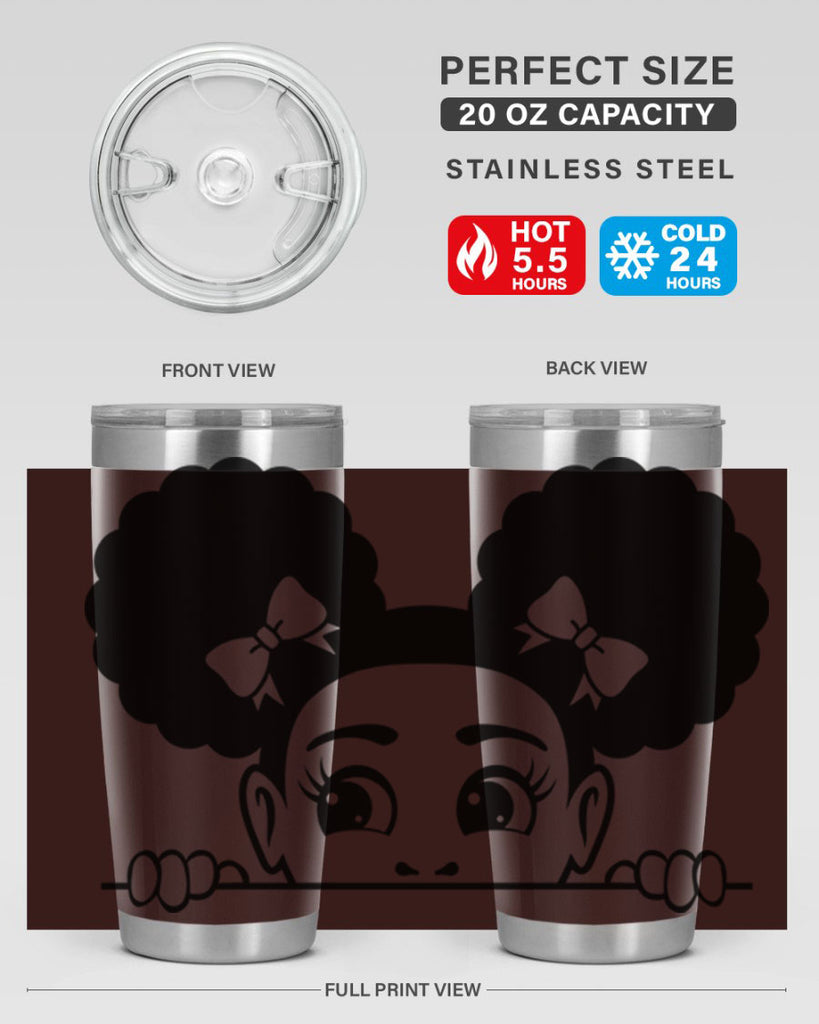 afro puffs girl peekaboo 80#- women-girls- Tumbler