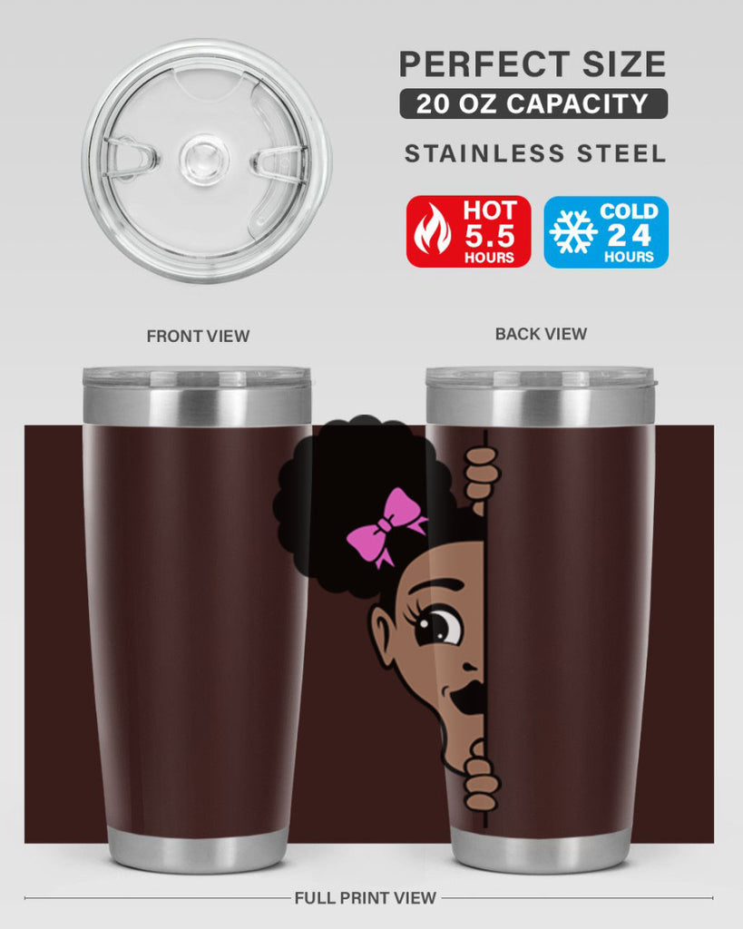 afro puffs girl peekaboo 83#- women-girls- Tumbler