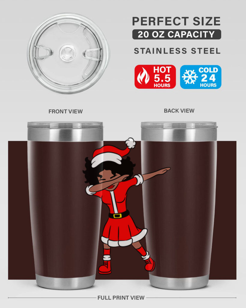 dabbing santa claus afro girl 50#- women-girls- Tumbler