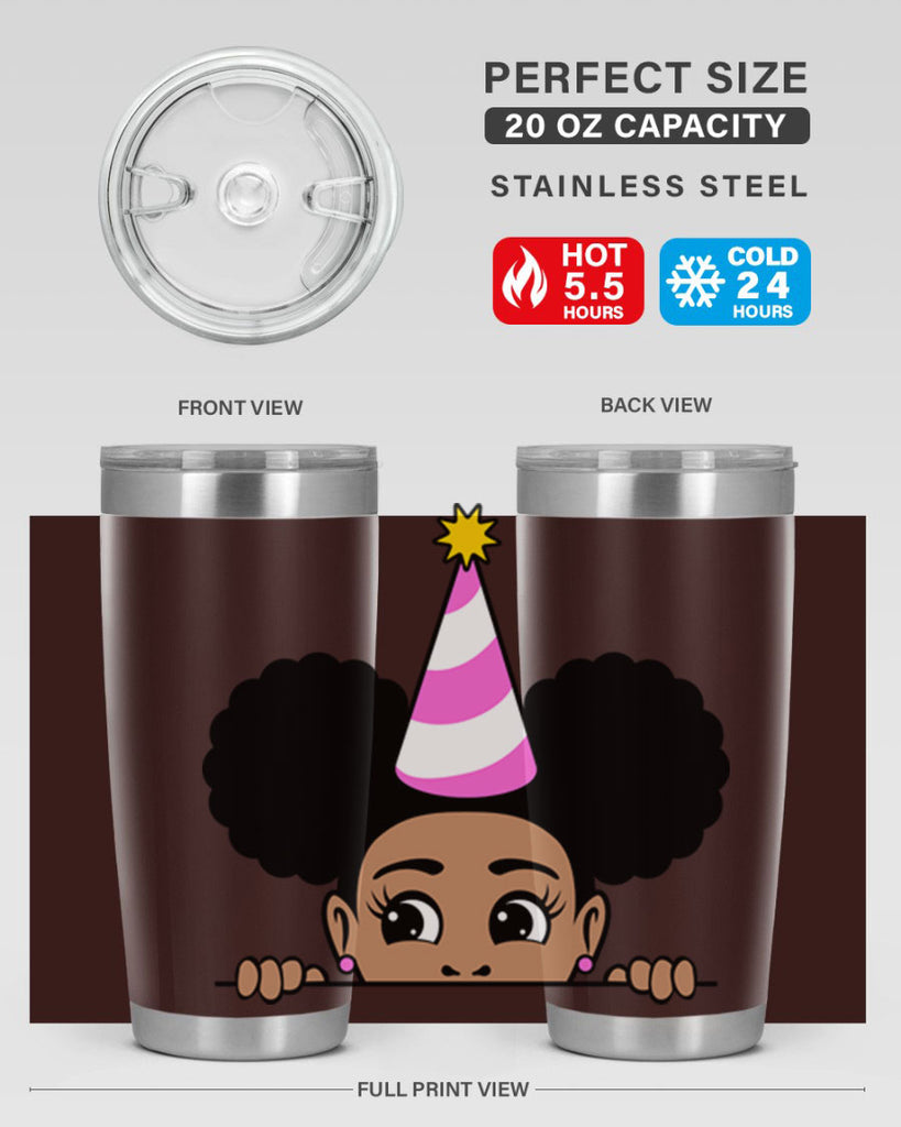peekaboo afro puffs birthday girl 24#- women-girls- Tumbler