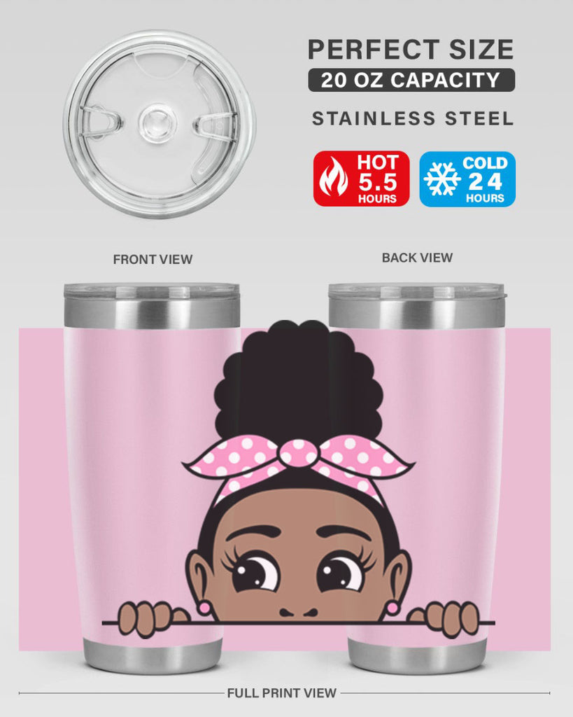 afro puff bandana girl peekaboo 86#- women-girls- Tumbler
