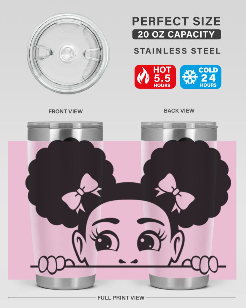 afro puffs girl peekaboo 80#- women-girls- Tumbler
