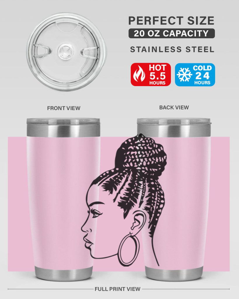 black woman with braids 7#- women-girls- Tumbler