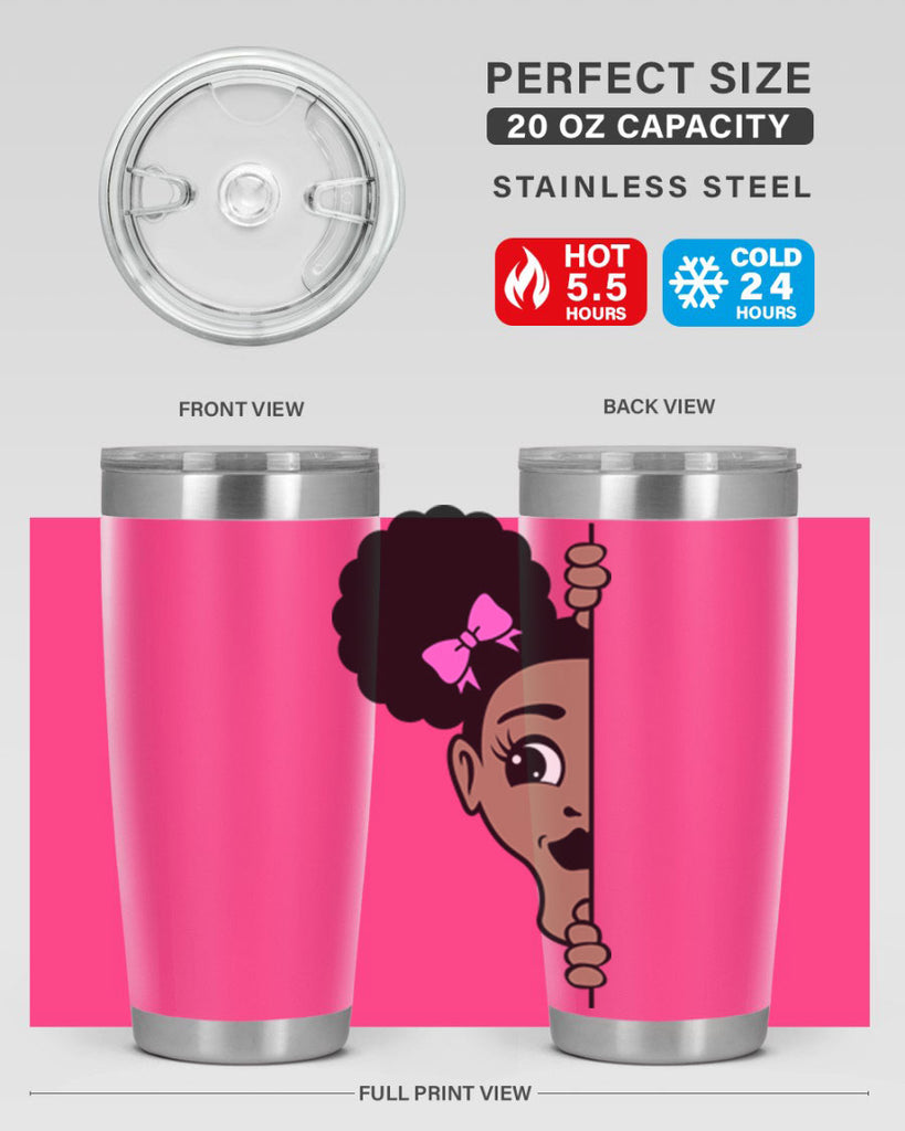 afro puffs girl peekaboo 83#- women-girls- Tumbler