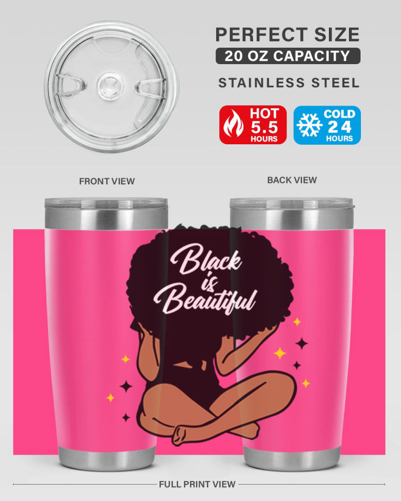 black is beautiful 14#- women-girls- Tumbler