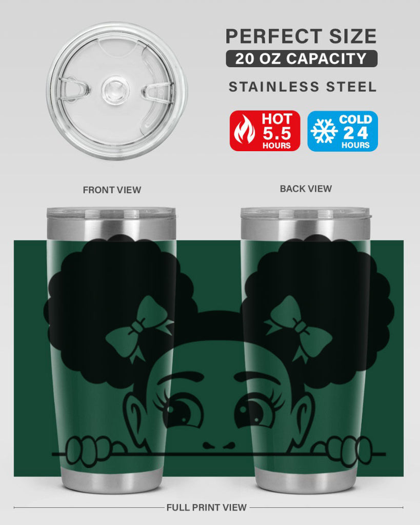 afro puffs girl peekaboo 80#- women-girls- Tumbler