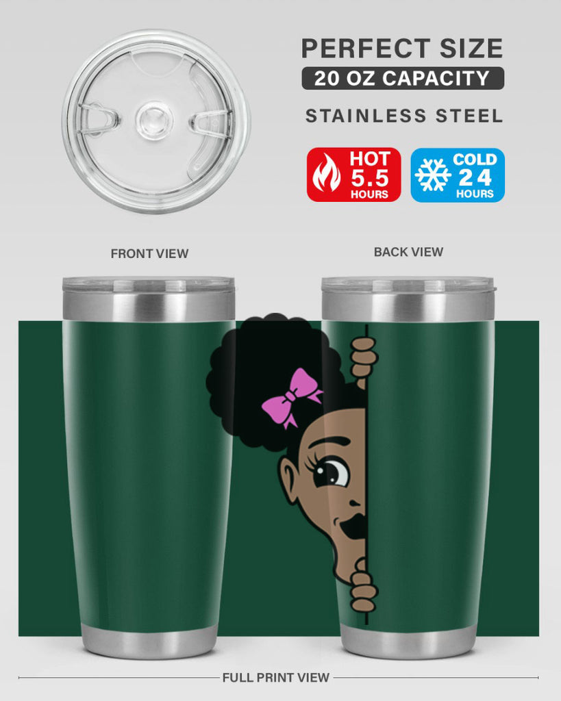 afro puffs girl peekaboo 83#- women-girls- Tumbler