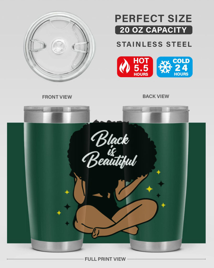black is beautiful 14#- women-girls- Tumbler