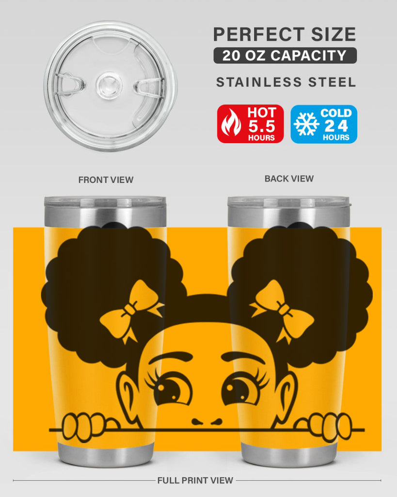 afro puffs girl peekaboo 80#- women-girls- Tumbler