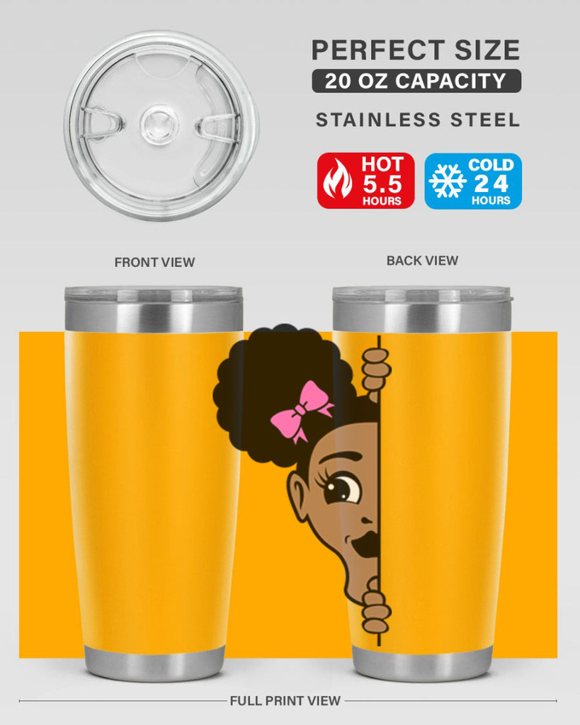 afro puffs girl peekaboo 83#- women-girls- Tumbler
