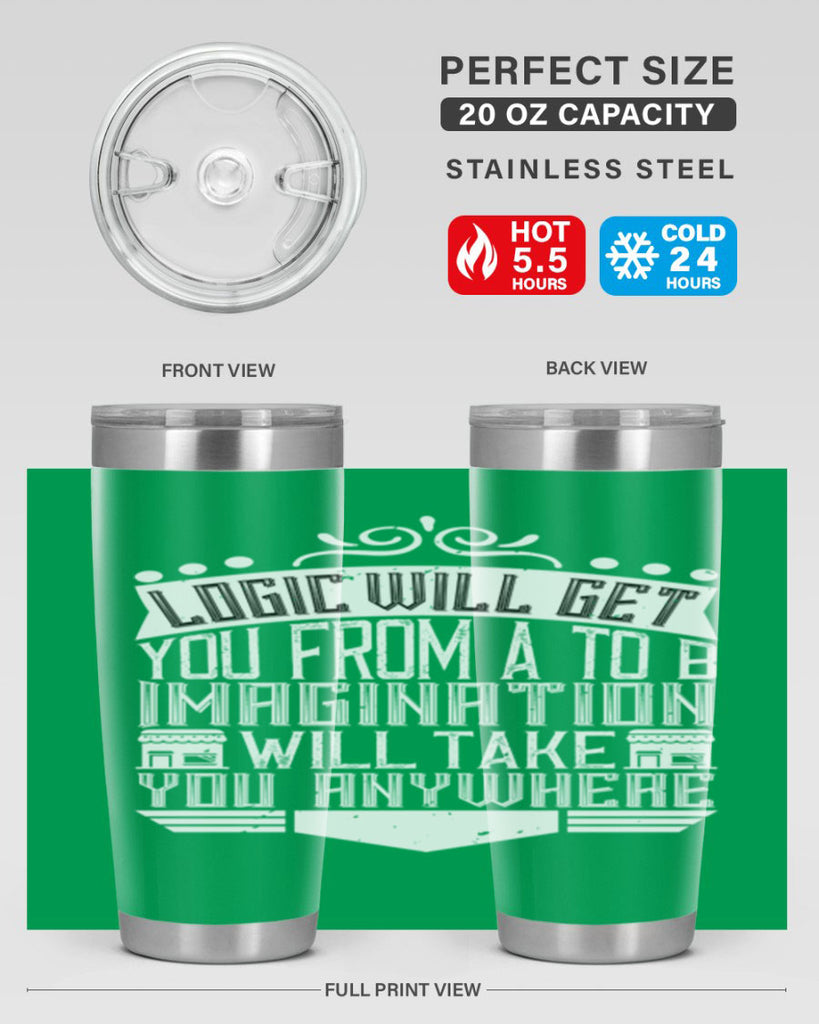 Logic will get you from A to B Imagination will take you anywhere Style 24#- architect- tumbler