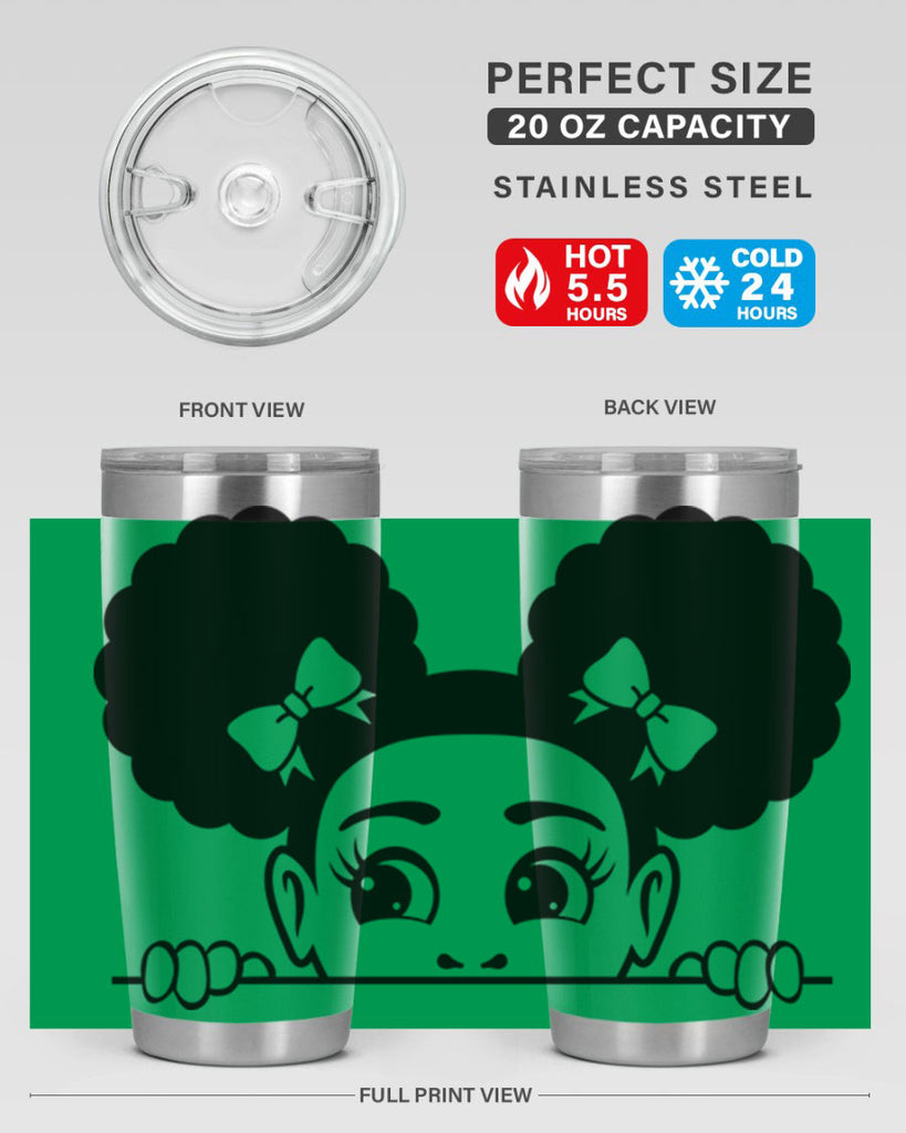 afro puffs girl peekaboo 80#- women-girls- Tumbler