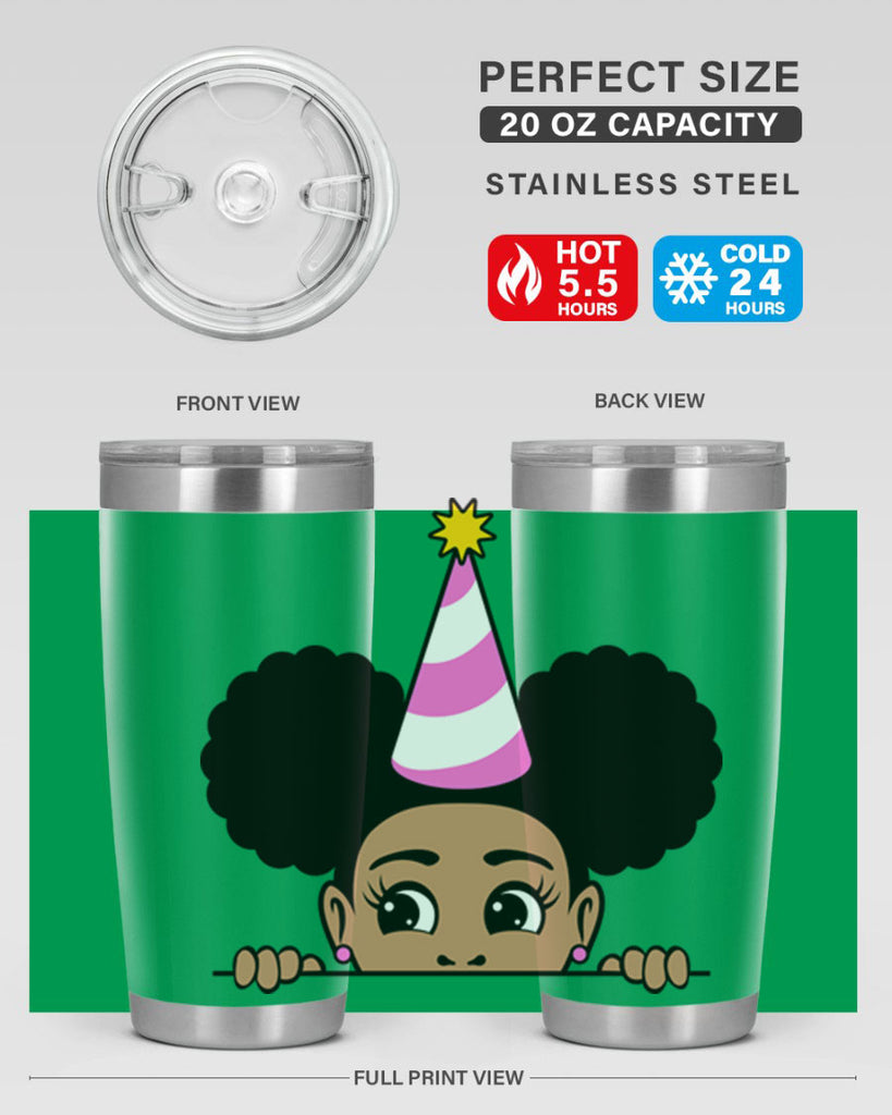 peekaboo afro puffs birthday girl 24#- women-girls- Tumbler
