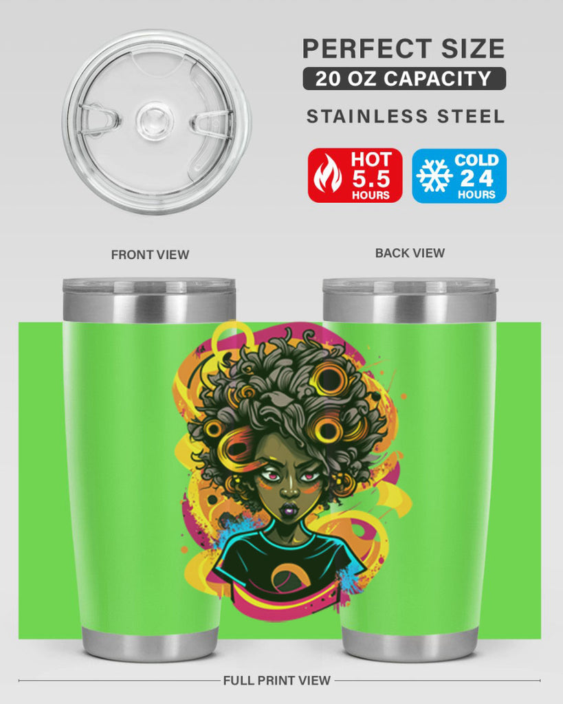 Sparkling Black Girl Design 6#- women-girls- Tumbler
