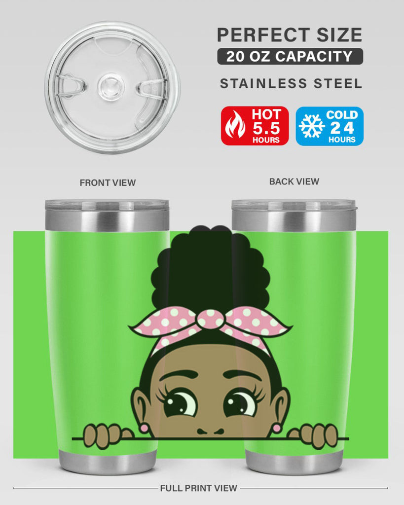 afro puff bandana girl peekaboo 86#- women-girls- Tumbler