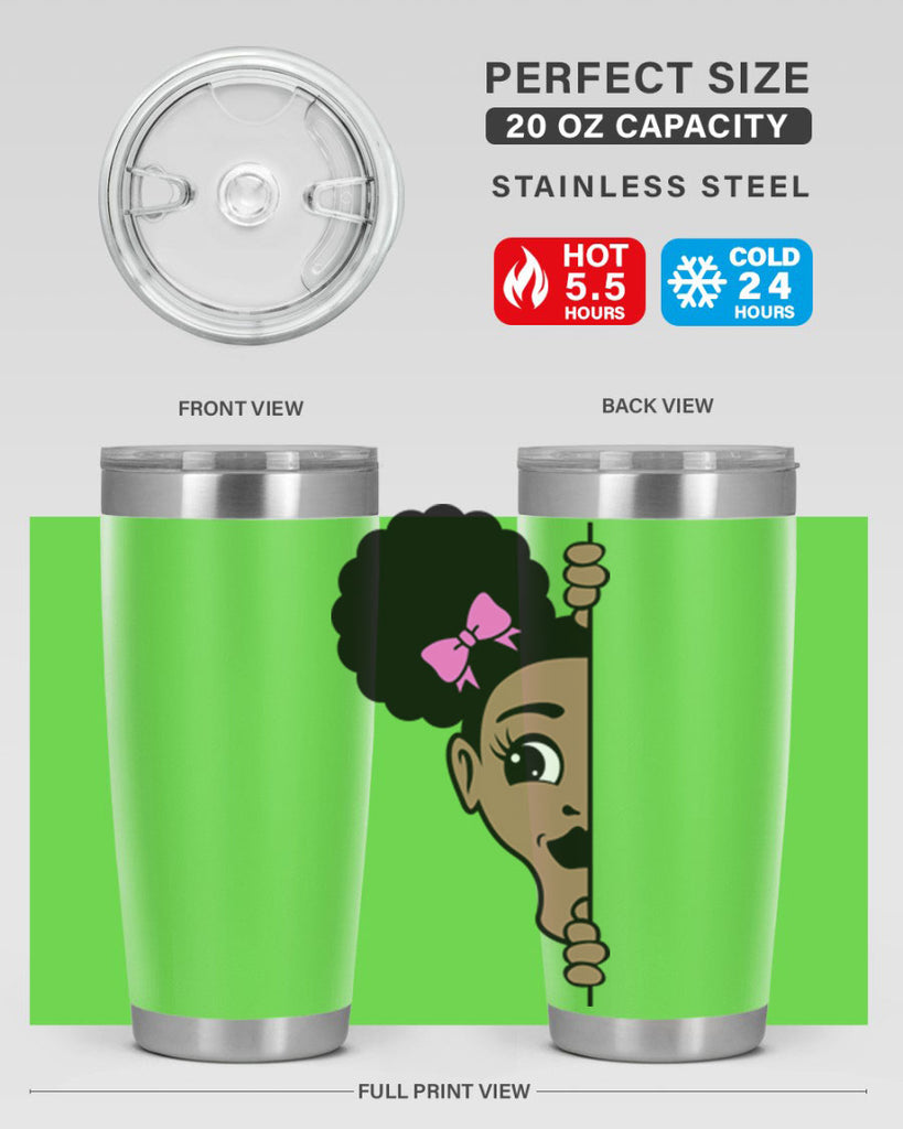 afro puffs girl peekaboo 83#- women-girls- Tumbler