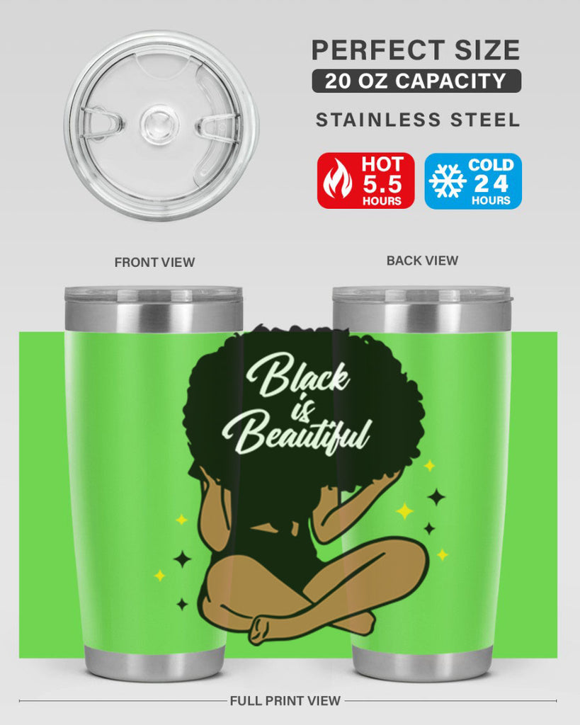 black is beautiful 14#- women-girls- Tumbler