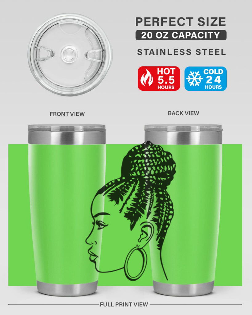 black woman with braids 7#- women-girls- Tumbler