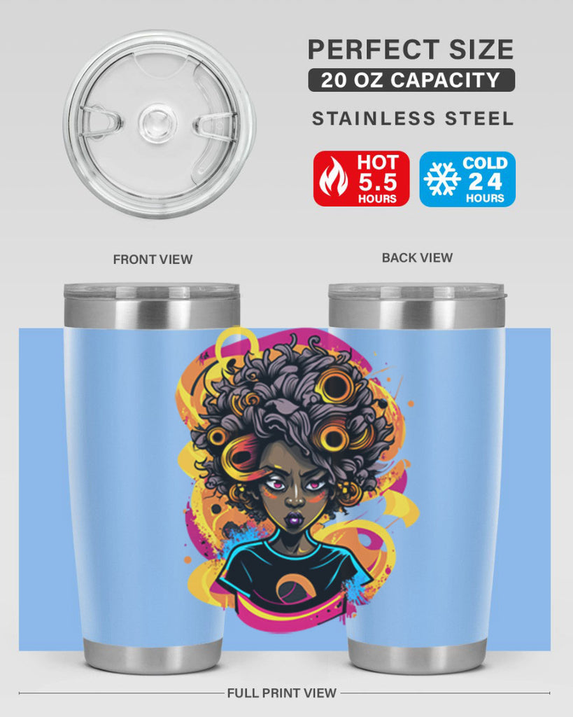 Sparkling Black Girl Design 6#- women-girls- Tumbler