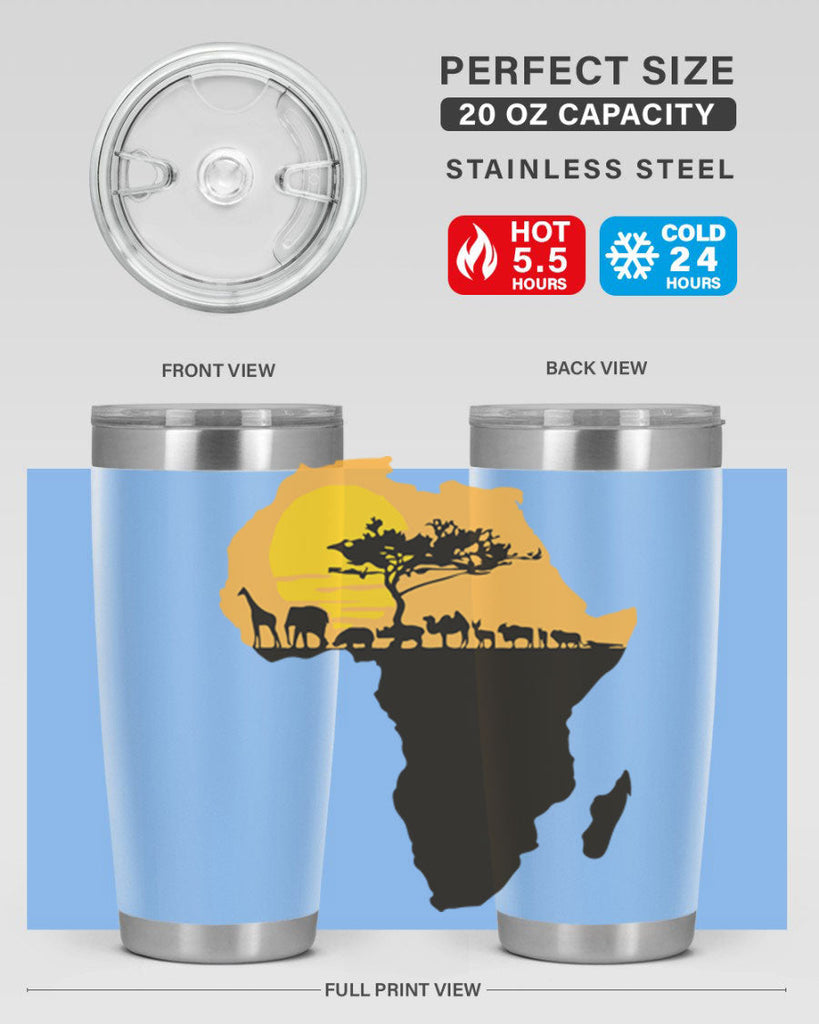 africa with animals- black words phrases- Cotton Tank