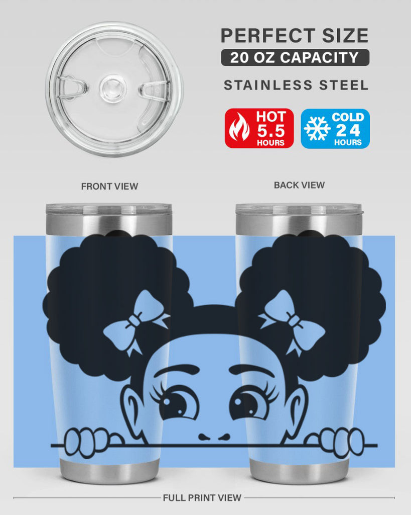 afro puffs girl peekaboo 80#- women-girls- Tumbler