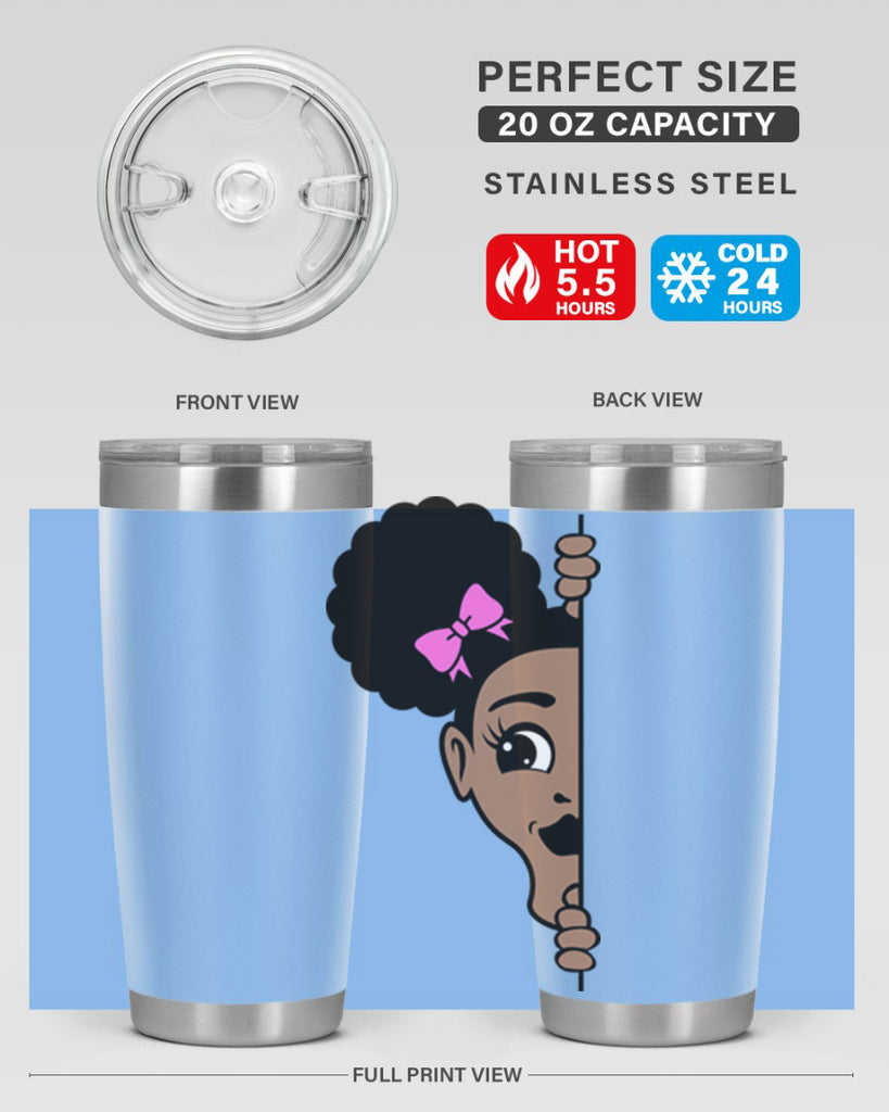 afro puffs girl peekaboo 83#- women-girls- Tumbler