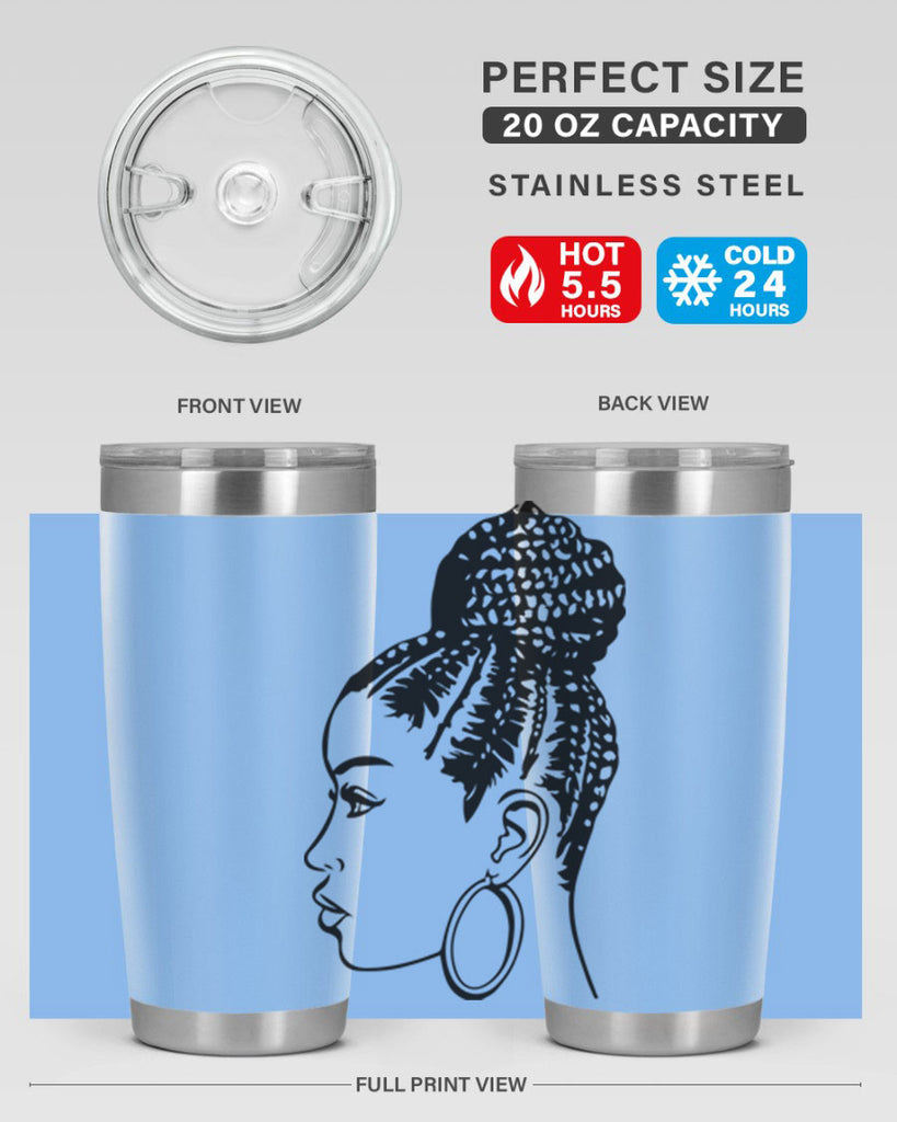 black woman with braids 7#- women-girls- Tumbler