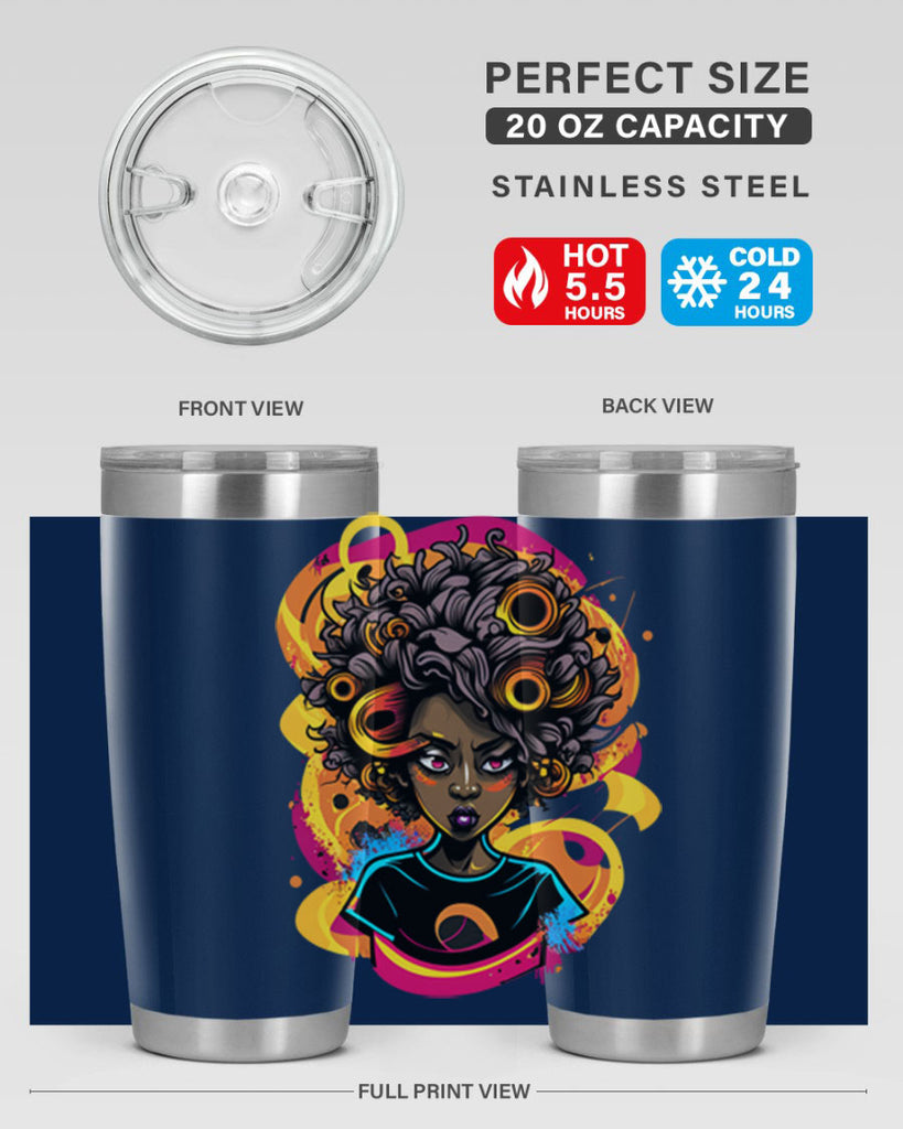 Sparkling Black Girl Design 6#- women-girls- Tumbler