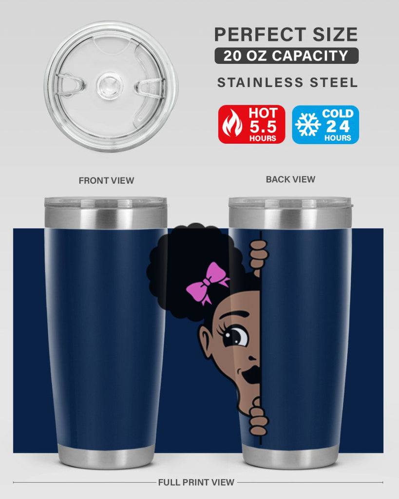 afro puffs girl peekaboo 83#- women-girls- Tumbler
