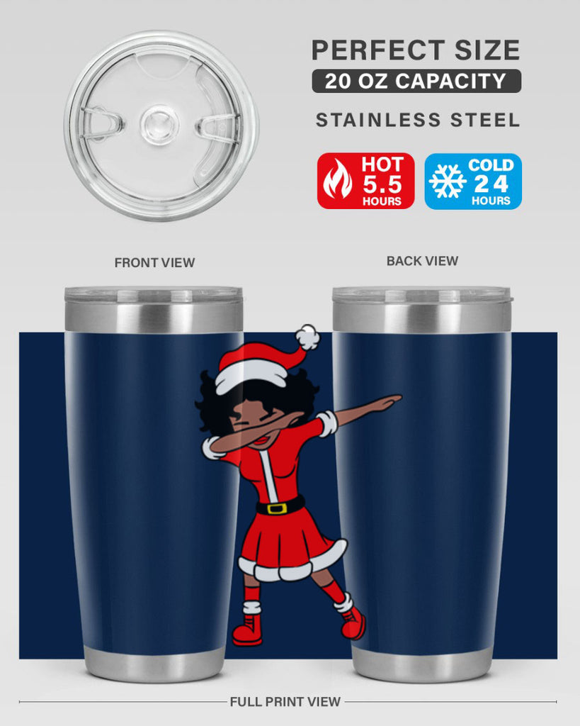dabbing santa claus afro girl 50#- women-girls- Tumbler