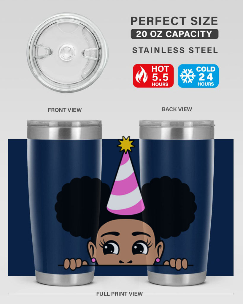 peekaboo afro puffs birthday girl 24#- women-girls- Tumbler