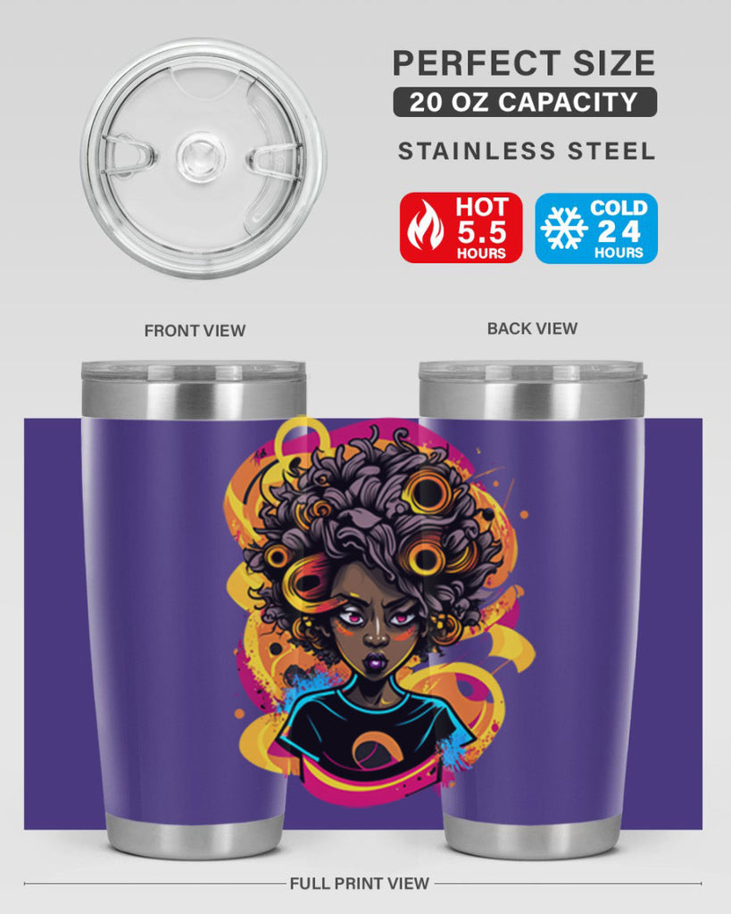 Sparkling Black Girl Design 6#- women-girls- Tumbler