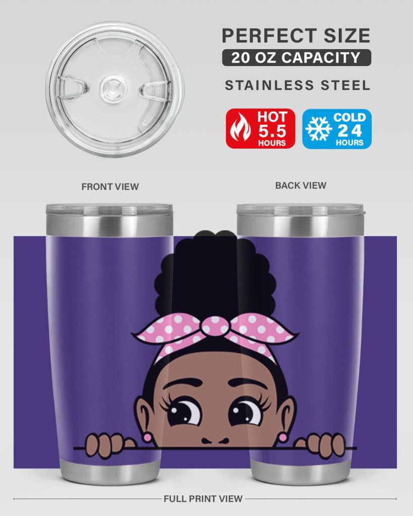 afro puff bandana girl peekaboo 86#- women-girls- Tumbler