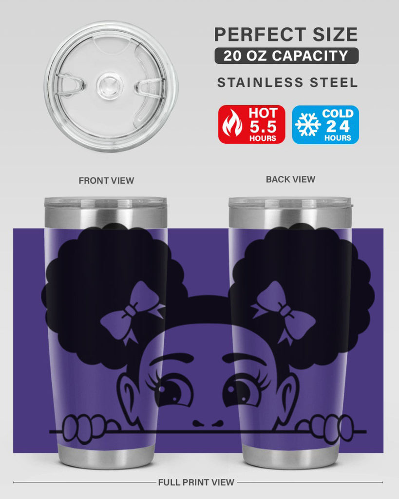 afro puffs girl peekaboo 80#- women-girls- Tumbler