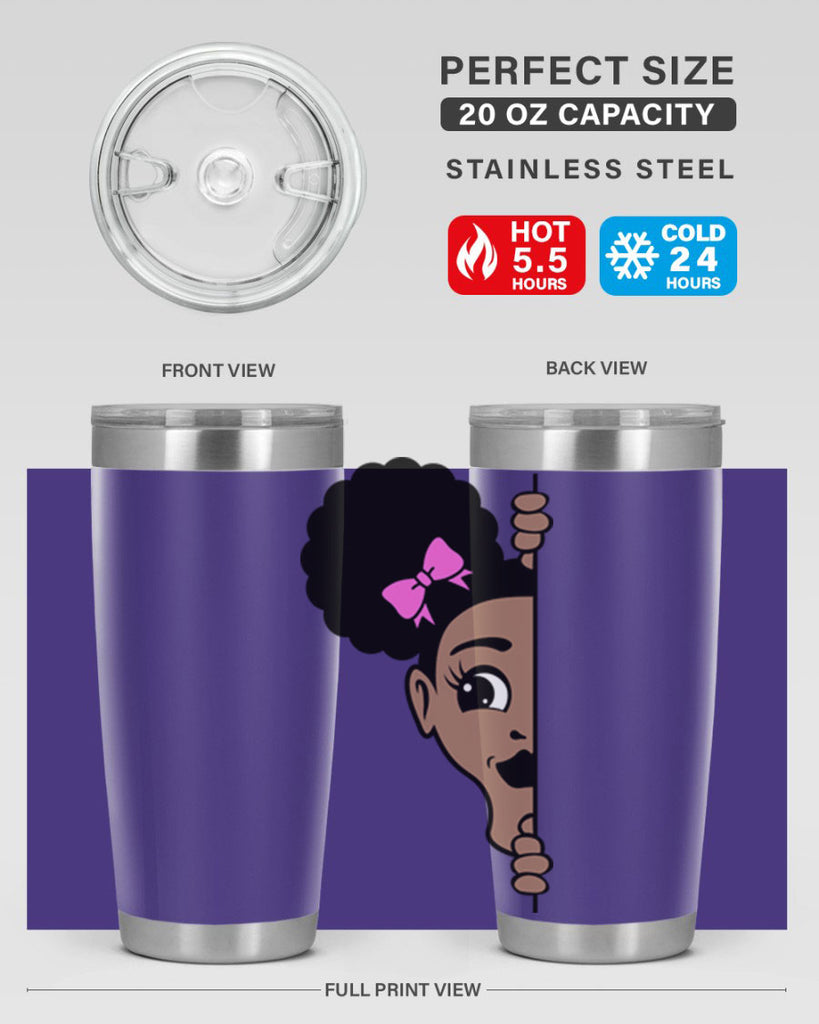 afro puffs girl peekaboo 83#- women-girls- Tumbler