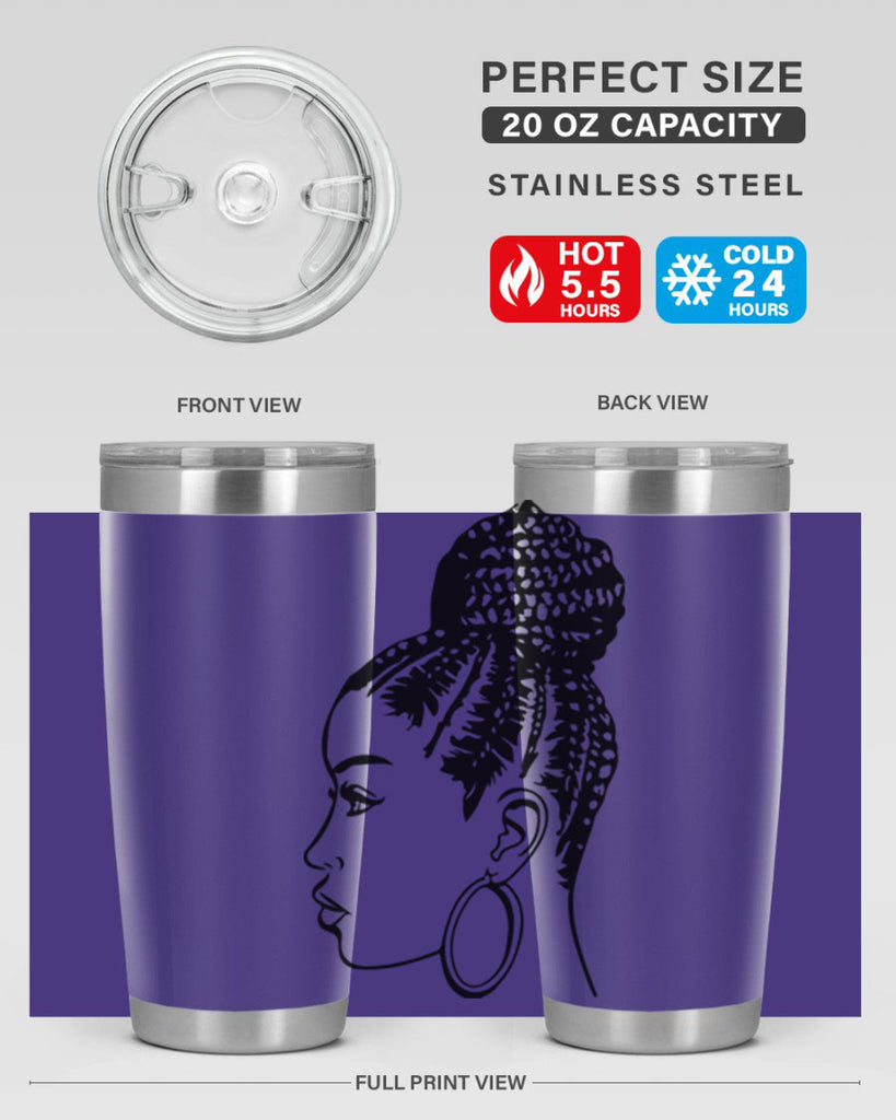 black woman with braids 7#- women-girls- Tumbler